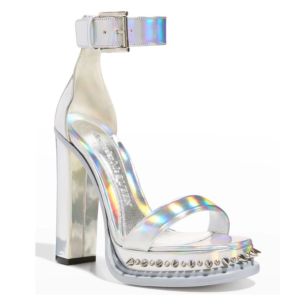 Alexander McQueen iridescent faux leather sandals NWT - Picture 1 of 10